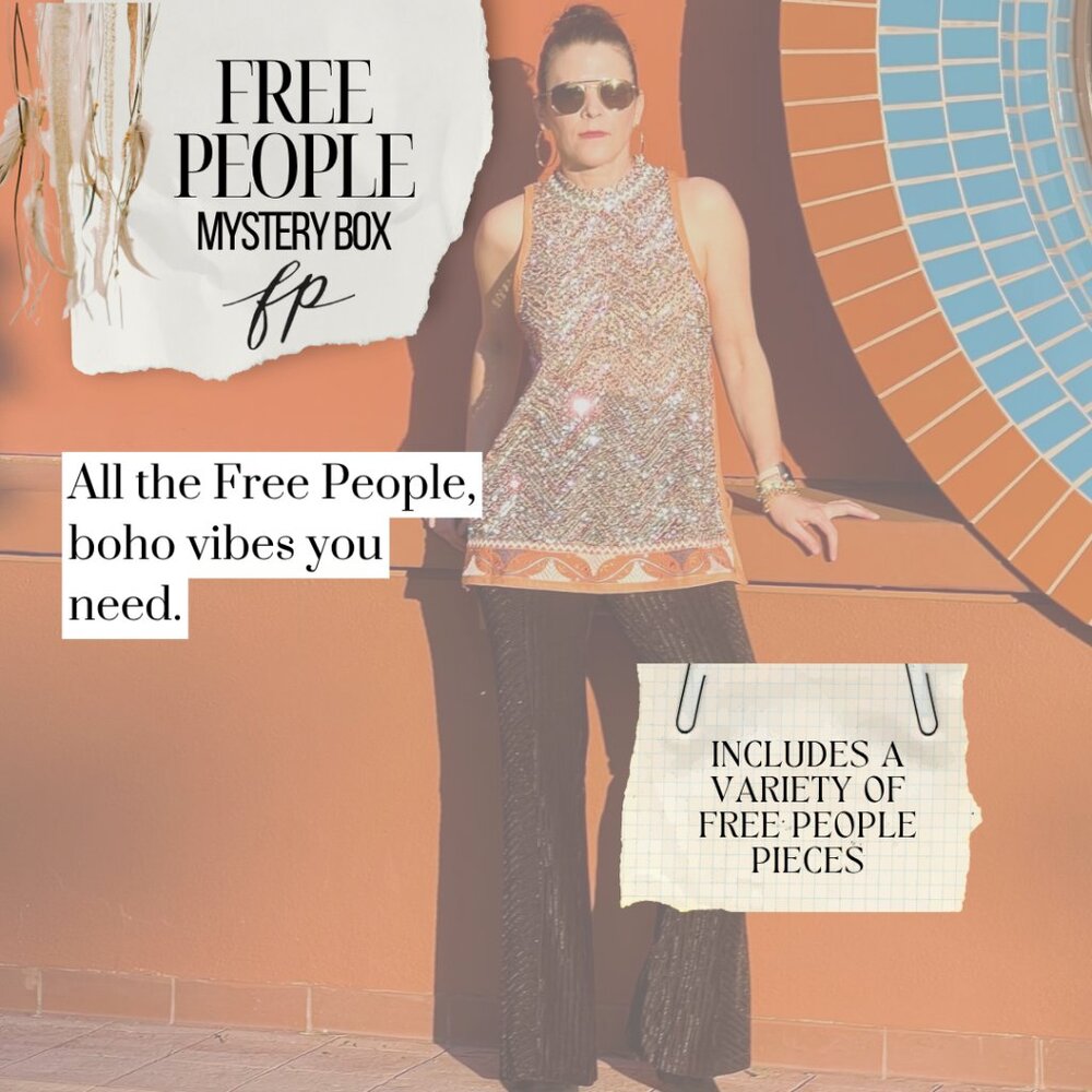 Free People Mystery Box | 4 Women’s Small Pieces | Jeans, Dress & Top Bundle